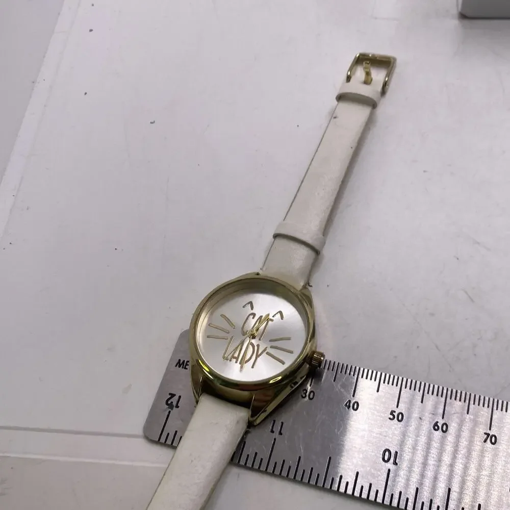 Womens Worn Cat Lady Watch Works New Battery